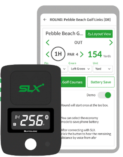 GPS Distances to 40,000 Courses when paired with the FREE SLX CONNECT mobile app.  Available on Apple and Android Devices